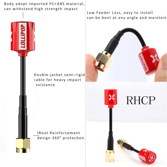 FOXEER Lollipop V4 Super Mini 5.8G 2.5dBi SMA Male to Female & RP-SMA Male DIY Accessories RC Drone Racing UAV Drones TX/RX